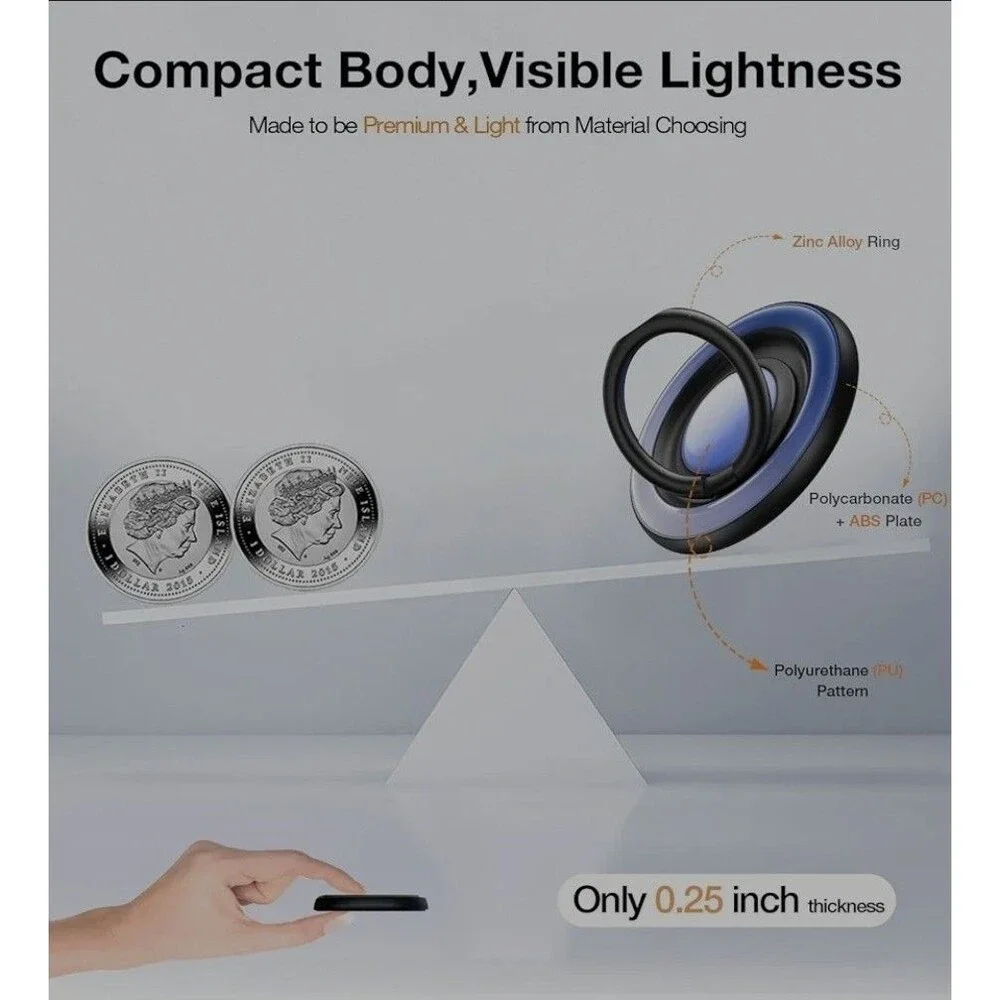 Phone Ring Grip for MagSafe with Fidget Spinner [2025] - 360° Black Galaxy - Picture 10 of 12